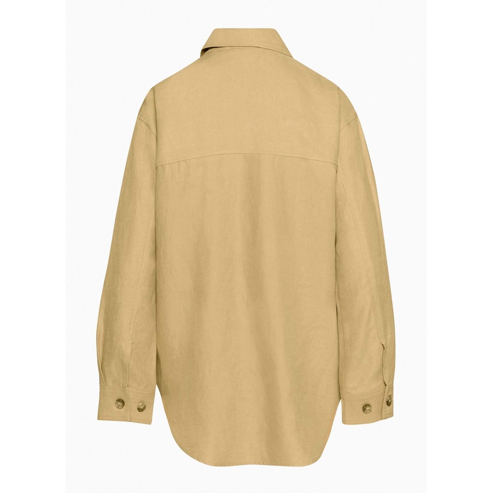 Aritzia Wilfred The Ganna Linen Shirt Jacket Sandy Beige XS Shacket - Picture 9 of 16